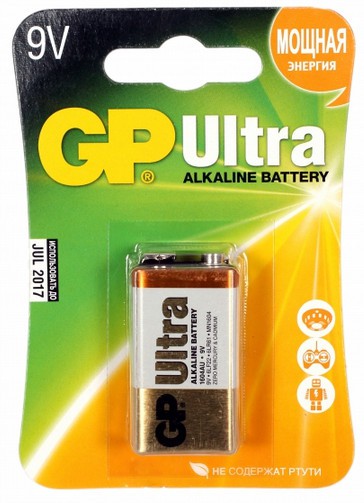 Батарейка GP Ultra Alkaline 1604AU 6LR61 9 V, 1 шт.