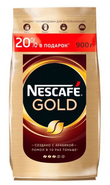 Кофе растворимый Nescafe Gold 1 шт 0,9 кг