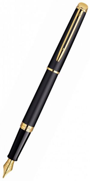 Ручка перьевая WATERMAN Hemisphere (S0920710) MattBlack GT (F) чернила: синий нержавеющая сталь перо нержавеющая сталь позолота 23К